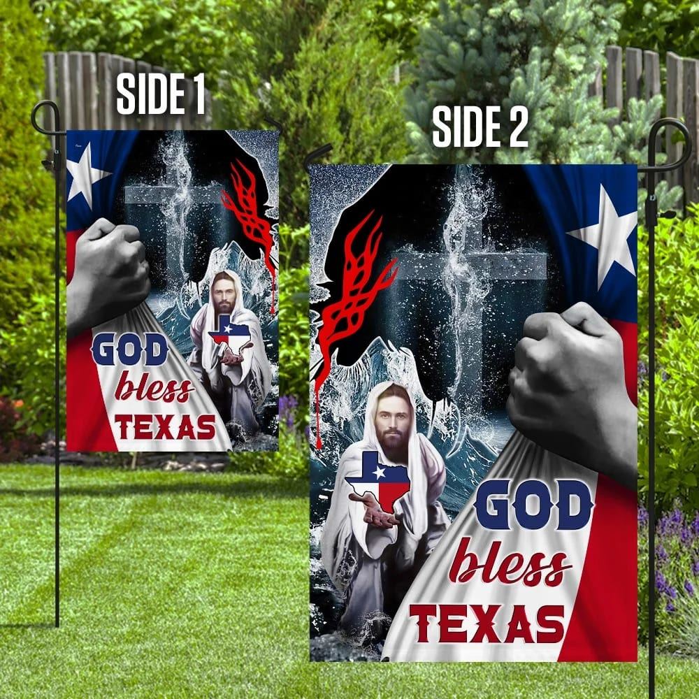 Jesus Saves God Bless Texas House Flag, Christian Flag, Christian Flag, Scripture Flag, Garden Banner