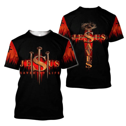 Jesus Saves Jesus Car Hanging All Over Print 3D T Shirt For Men And Women, Christian T-Shirt, Faith Shirt