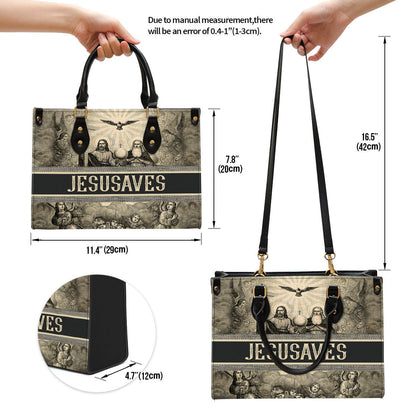Jesus Saves Leather Handbag, Religious Gifts For Women, Women Pu Leather Bag