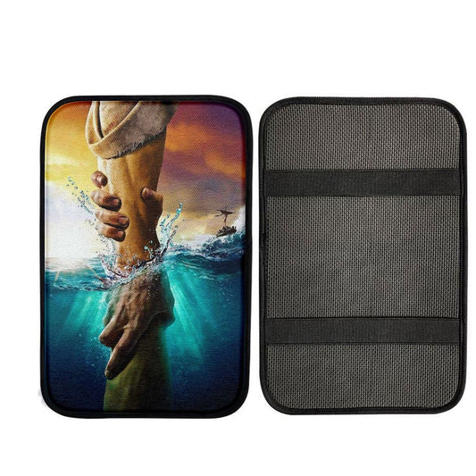 Jesus Saves Peter From Drowning Car Armrest PadChristian, God Car Armrest Accessories