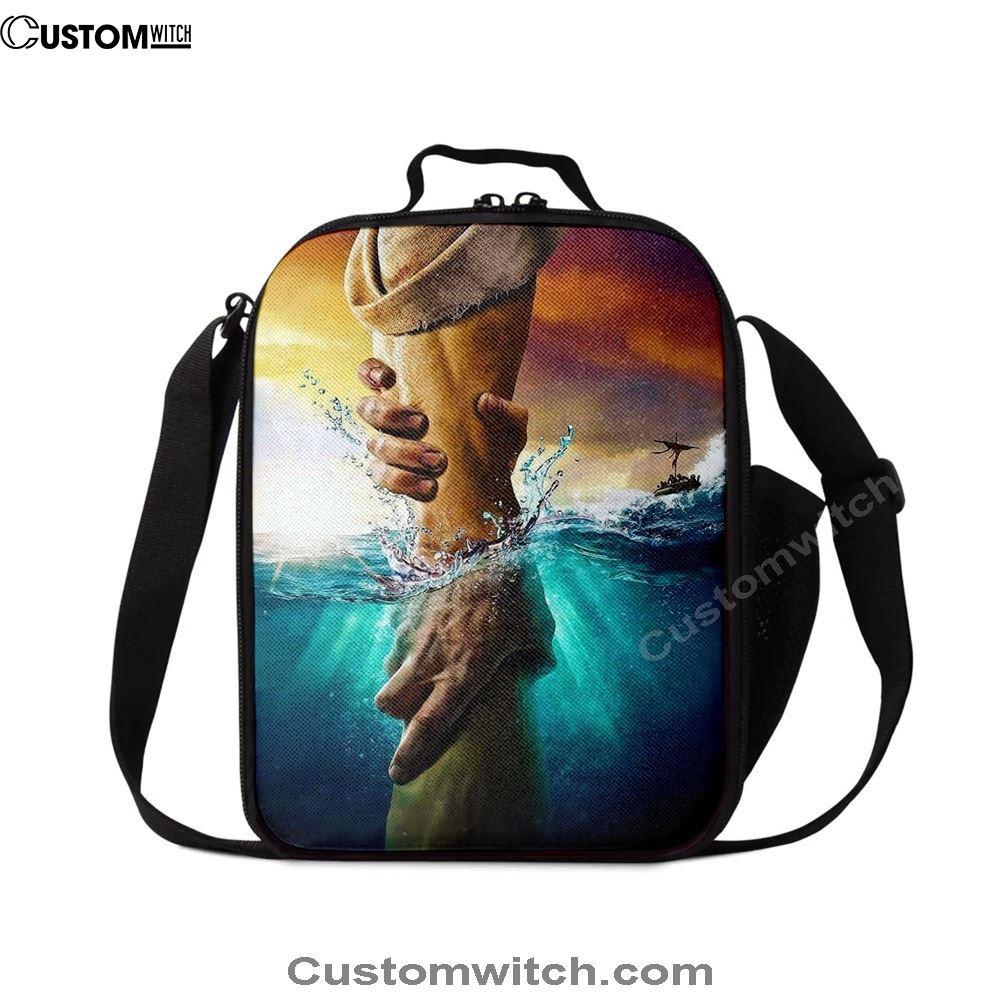 Jesus Saves Peter From Drowning Lunch BagChristian Lunch Bag, Christian Lunch Box For School, Picnic