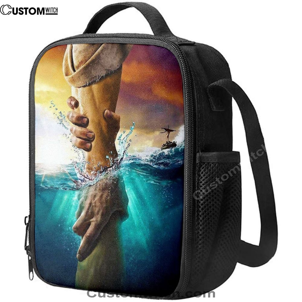 Jesus Saves Peter From Drowning Lunch BagChristian Lunch Bag, Christian Lunch Box For School, Picnic