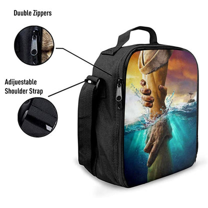 Jesus Saves Peter From Drowning Lunch BagChristian Lunch Bag, Christian Lunch Box For School, Picnic