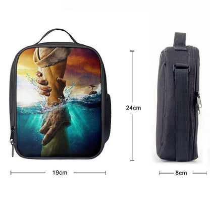 Jesus Saves Peter From Drowning Lunch BagChristian Lunch Bag, Christian Lunch Box For School, Picnic