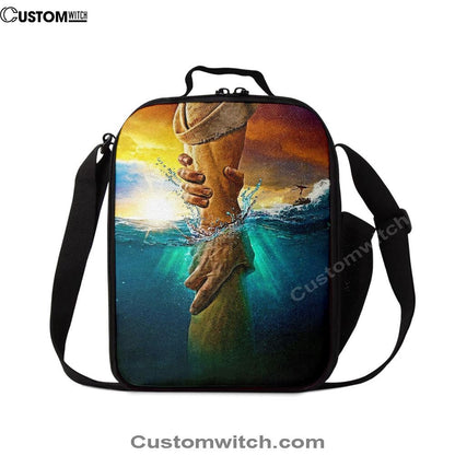 Jesus Saves Peter From Drowning Lunch Bag, Christian Lunch Box For School, Picnic