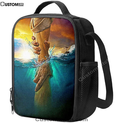 Jesus Saves Peter From Drowning Lunch Bag, Christian Lunch Box For School, Picnic