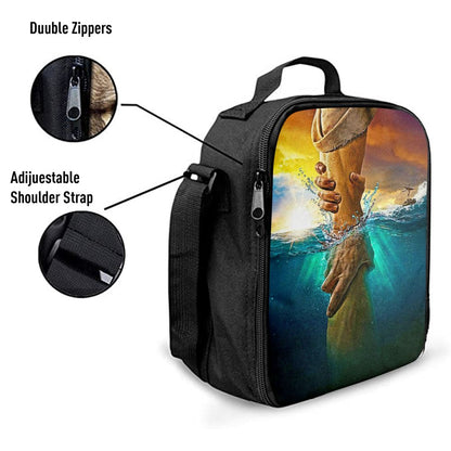 Jesus Saves Peter From Drowning Lunch Bag, Christian Lunch Box For School, Picnic