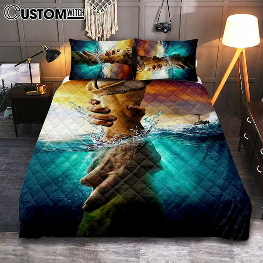 Jesus Saves Peter From Drowning Quilt Bedding Set Cover Twin Bedding DecorChristian Cover Twin Bedding Decor - Jesus Quilt Bedding Set Pictures