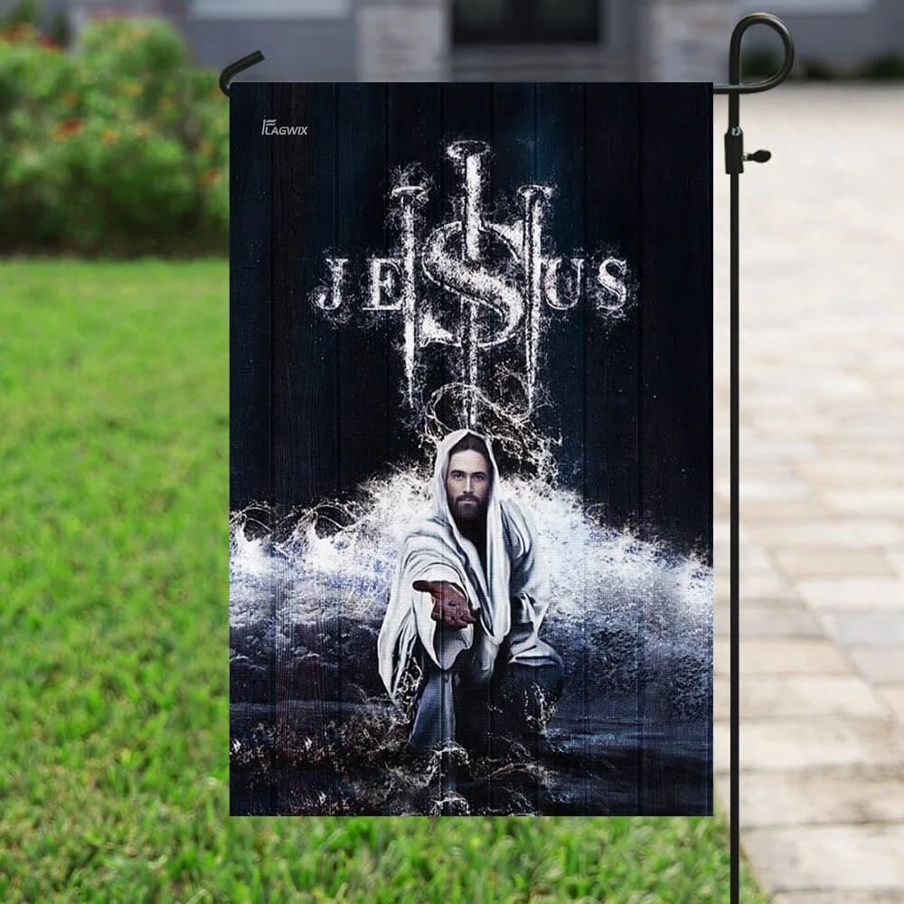 Jesus Saves Us House Flags, Christian Flag, Scripture Flag, Garden Banner
