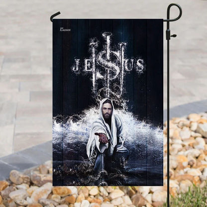 Jesus Saves Us House Flags, Christian Flag, Scripture Flag, Garden Banner