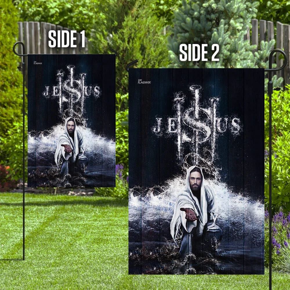 Jesus Saves Us House Flags, Christian Flag, Scripture Flag, Garden Banner
