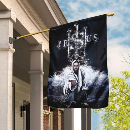 Jesus Saves Us House Flags, Christian Flag, Scripture Flag, Garden Banner