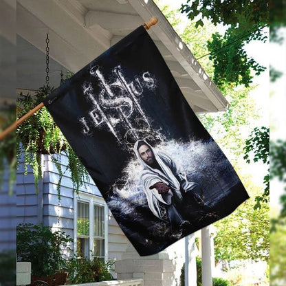 Jesus Saves Us House Flags, Christian Flag, Scripture Flag, Garden Banner