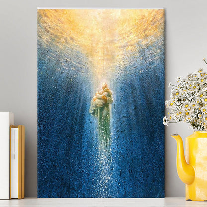 Jesus Saving Me Beach Water Canvas Prints - Jesus Christ Canvas Art - Christian Wall Decor