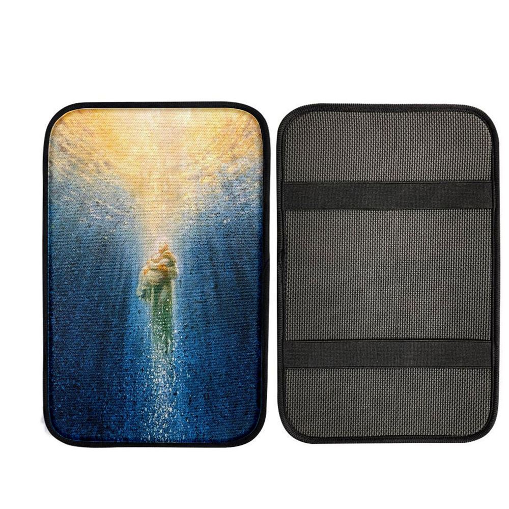 Jesus Saving Me Beach Water Car Center Console Cover, Christian Car Armrest Accessories