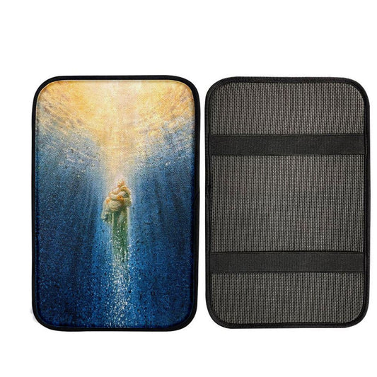 Jesus Saving Me Beach Water Car Center Console Cover, Christian Car Armrest Accessories