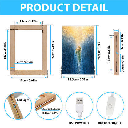 Jesus Saving Me Beach Water Frame Lamp Prints - Jesus Christ Frame Lamp Art - Christian Decor