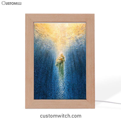 Jesus Saving Me Beach Water Frame Lamp Prints - Jesus Christ Frame Lamp Art - Christian Decor