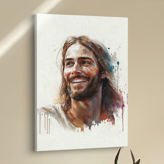 Jesus Smiling Canvas Pictures - Jesus Art Prints - Jesus Art - Christian Home Decor