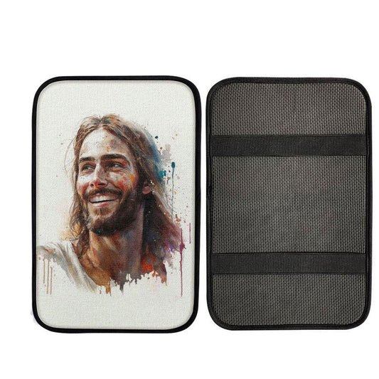 Jesus Smiling Car Center Console Cover, Jesus Art, Car Interior Accessories