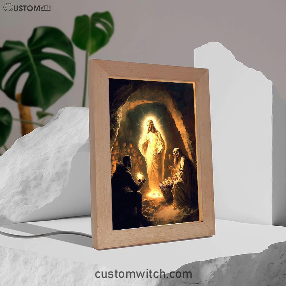Jesus Spiritual Frame Lamp Prints - Religious Frame Lamp Art - Christian Decor