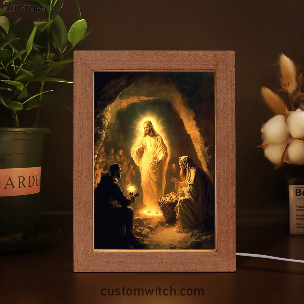 Jesus Spiritual Frame Lamp Prints - Religious Frame Lamp Art - Christian Decor