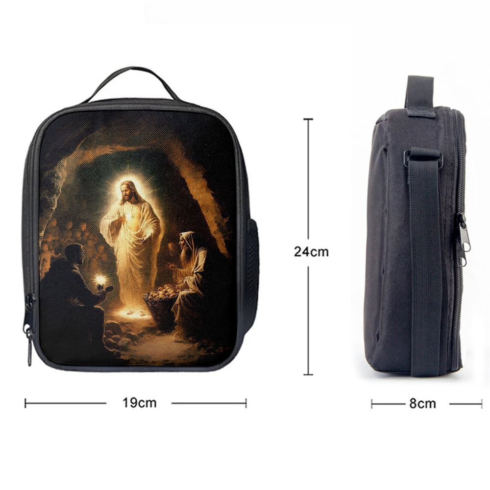 Jesus Spiritual Lunch Bag, Christian Lunch Box For School, Picnic