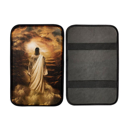 Jesus Stairway To Heaven Car Center Console Cover, God Car Armrest Accessories