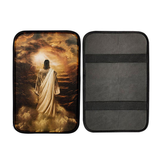 Jesus Stairway To Heaven Car Center Console Cover, God Car Armrest Accessories