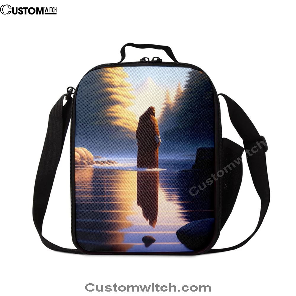 Jesus Standing On Water With Sun Shining Him Lunch Bag, Christian Lunch Box For School, Picnic