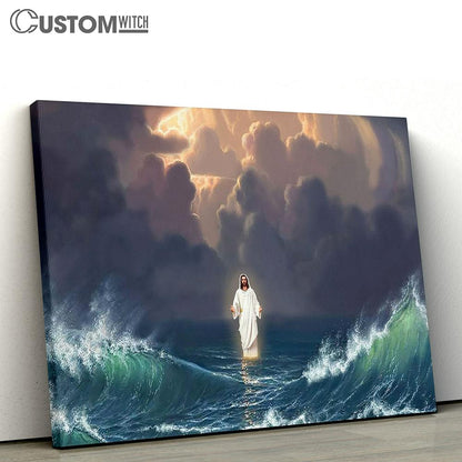 Jesus Stands On The Sea Canvas Wall Art - Jesus Christ Canvas - Christian Canvas Prints