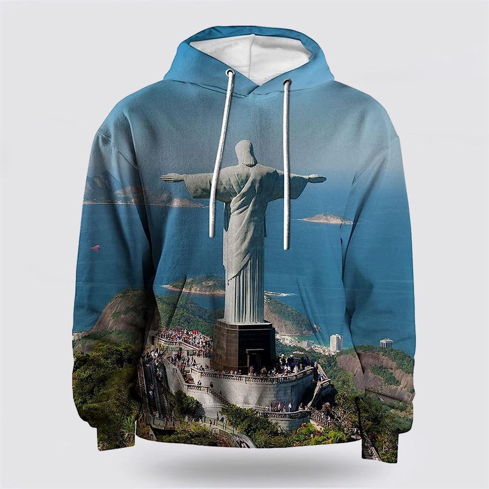 Jesus Statue 3D Hoodies For Women Men, God 3D Printed Hoodie, Christian Apparel Hoodies