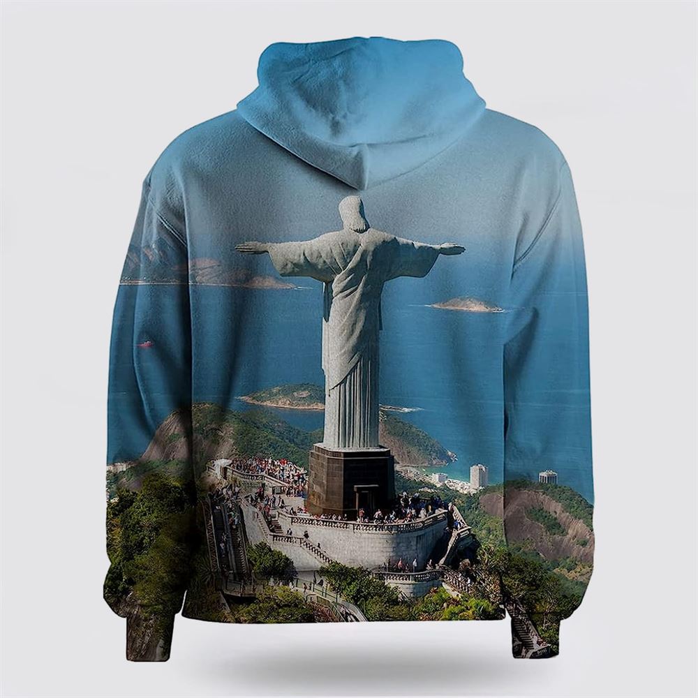 Jesus Statue 3D Hoodies For Women Men, God 3D Printed Hoodie, Christian Apparel Hoodies