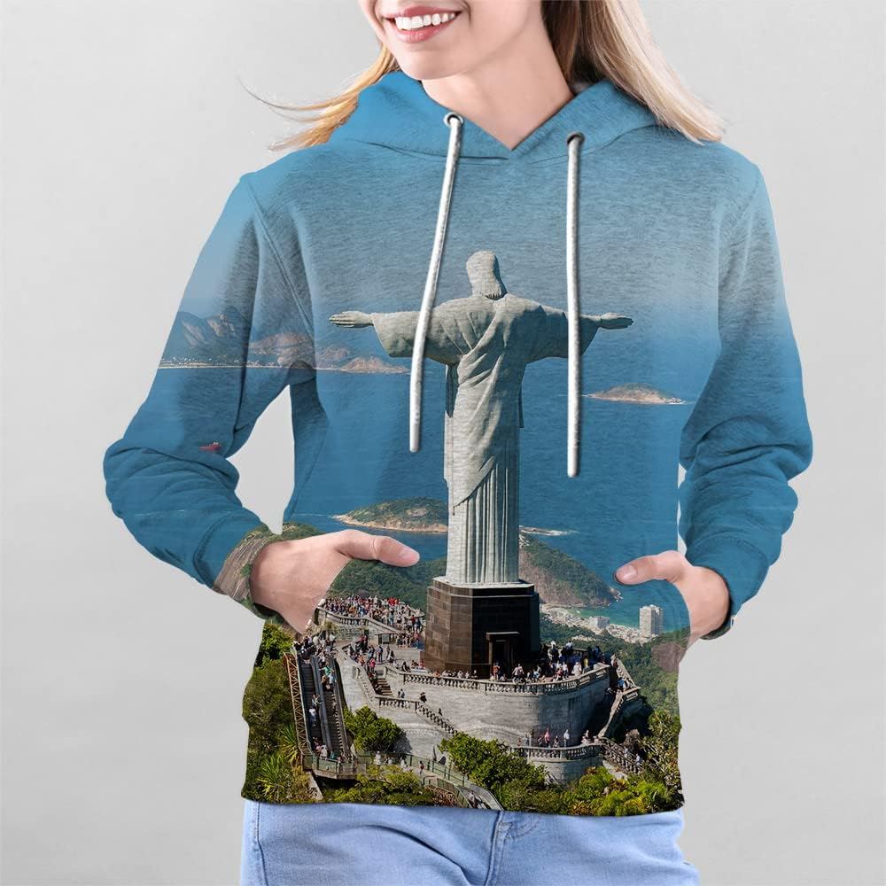 Jesus Statue 3D Hoodies For Women Men, God 3D Printed Hoodie, Christian Apparel Hoodies