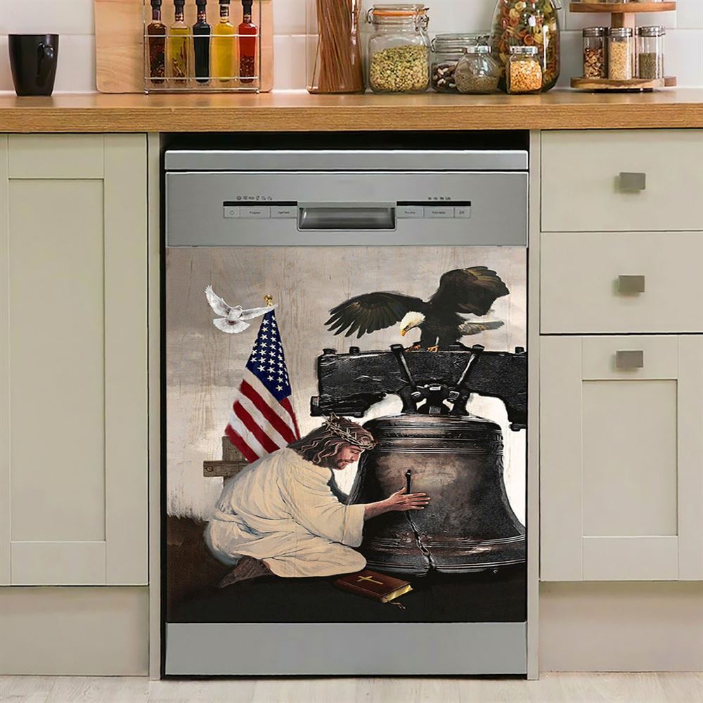Jesus Stretched Out His Hand Dishwasher Cover, God Of Wonders Dishwasher Wrap, Christian Kitchen Decoration