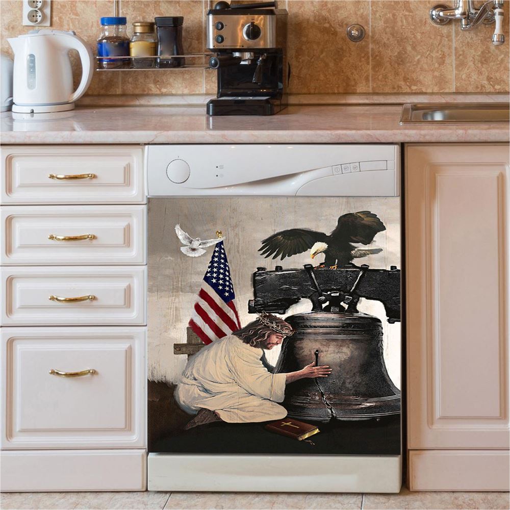 Jesus Stretched Out His Hand Dishwasher Cover, God Of Wonders Dishwasher Wrap, Christian Kitchen Decoration