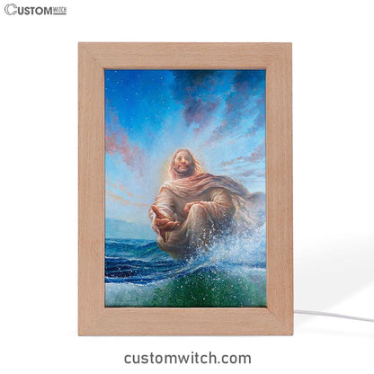Jesus Stretched Out His Hand Frame Lamp - God Of Wonders Frame Lamp Pictures - Christian Art