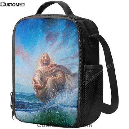 Jesus Stretched Out His Hand Lunch Bag - God Of Wonders Lunch Bag, Christian Lunch Box For School, Picnic