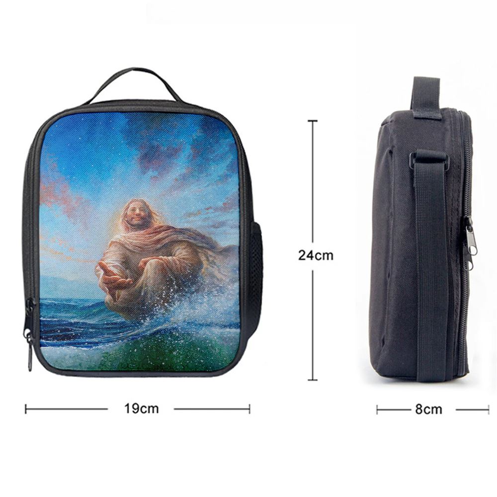 Jesus Stretched Out His Hand Lunch Bag - God Of Wonders Lunch Bag, Christian Lunch Box For School, Picnic