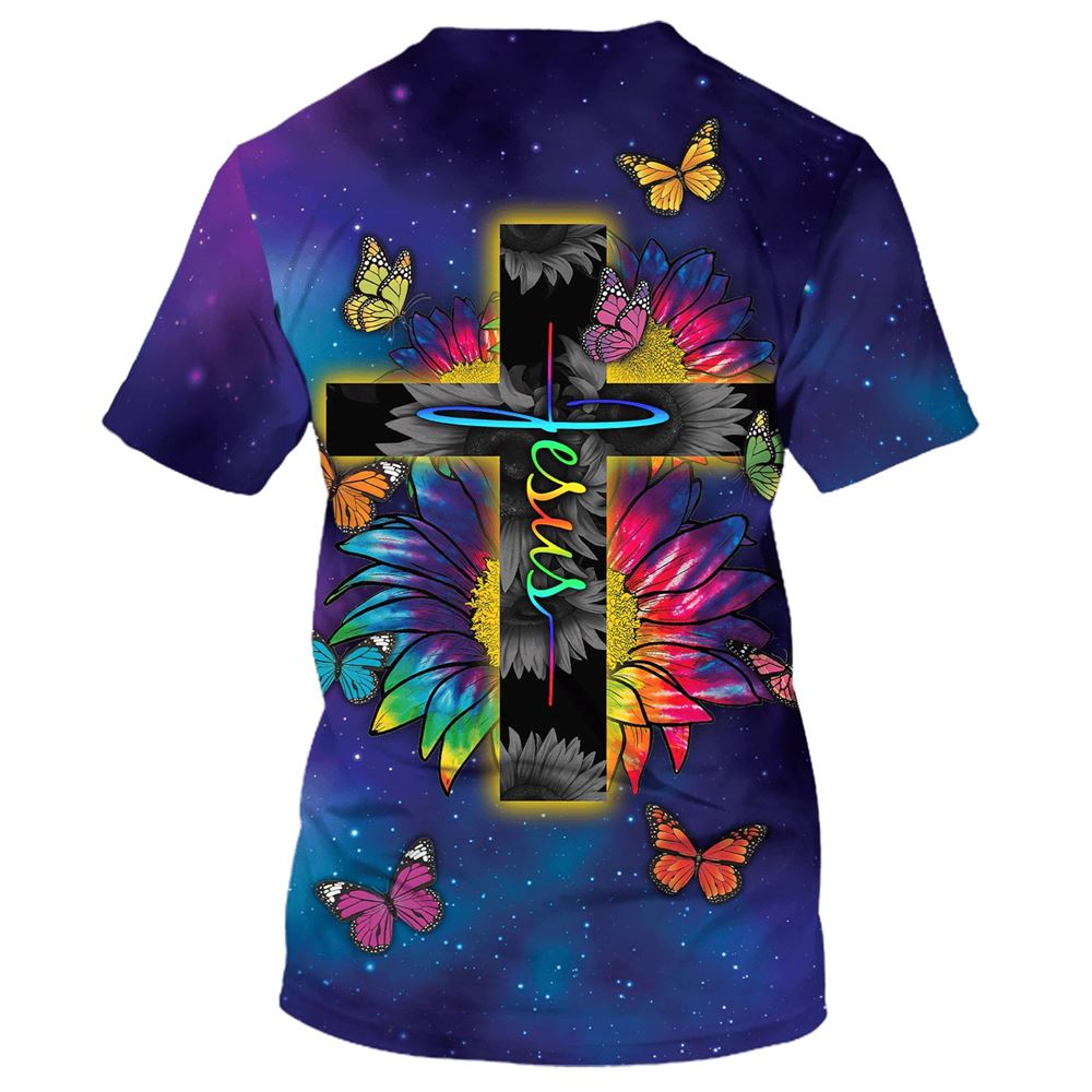 Jesus Sunflower Faith All Over Print 3D T Shirt For Men And Women, Christian T-Shirt, Faith Shirt