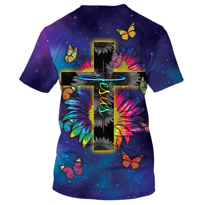 Jesus Sunflower Faith All Over Print 3D T Shirt For Men And Women, Christian T-Shirt, Faith Shirt