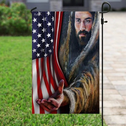 Jesus Take My Hand American US House Flag, Christian Flag, Christian Flag, Scripture Flag, Garden Banner
