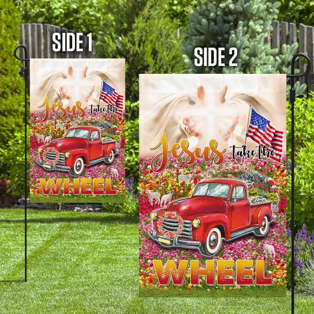 Jesus Take The Wheel God's Glory House Flag, Christian Flag, Christian Flag, Scripture Flag, Garden Banner