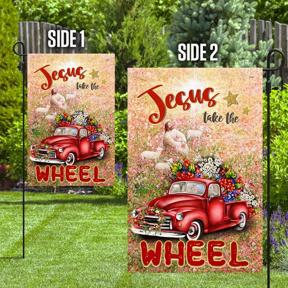 Jesus Take The Wheel House Flags, Christian Flag, Scripture Flag, Garden Banner