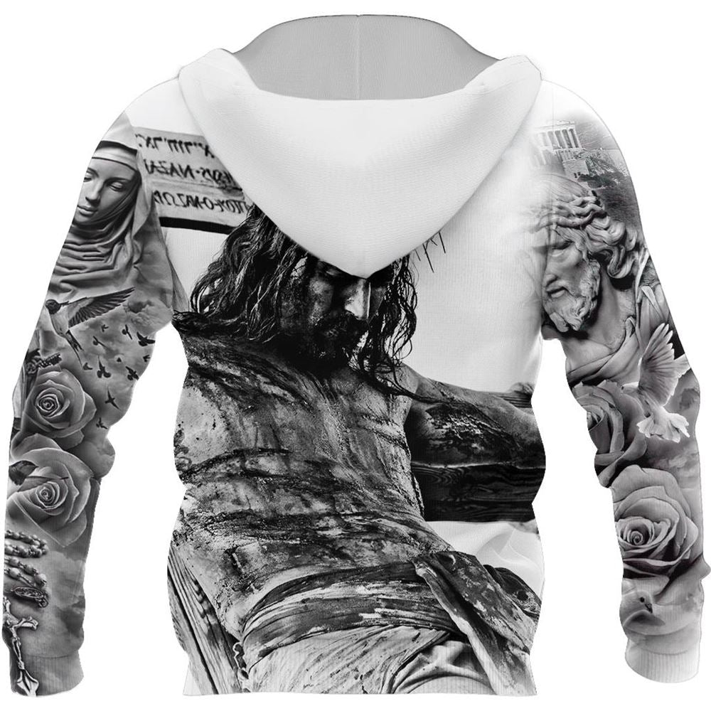 Jesus Tattoo God 3D Hoodie For Man And Women, Jesus Printed 3D Hoodie