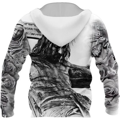 Jesus Tattoo God 3D Hoodie For Man And Women, Jesus Printed 3D Hoodie