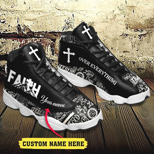 Jesus Text Faith Over Everything Custom Name Jd13 Shoes For Man And Women, Christian Basketball Shoes, Gifts For Christian, God Shoes