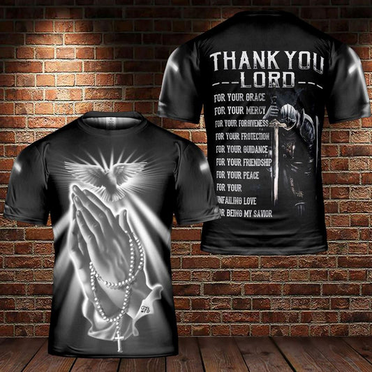 Jesus Thank You Lord All Over Print 3D T Shirt For Men And Women, Christian T-Shirt, Faith Shirt
