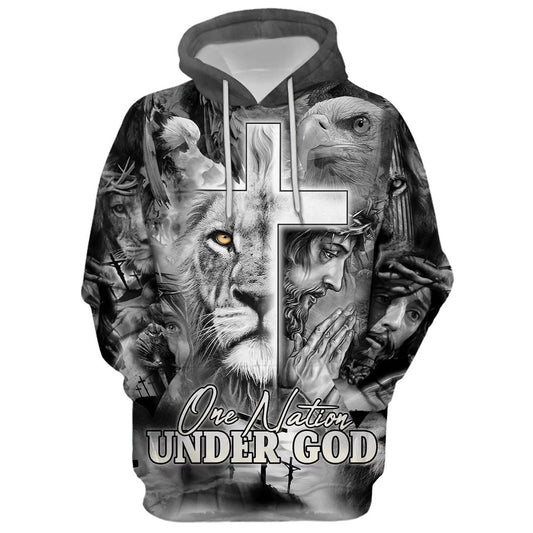 Jesus The Cross Lion Of Judah Hoodie For Men & Women, God 3D Printed Hoodie, Christian Apparel Hoodies