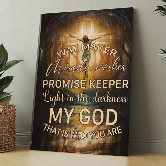 Jesus The Cross Of Light Light In The Darkness Canvas, Christmas Gift for Christian